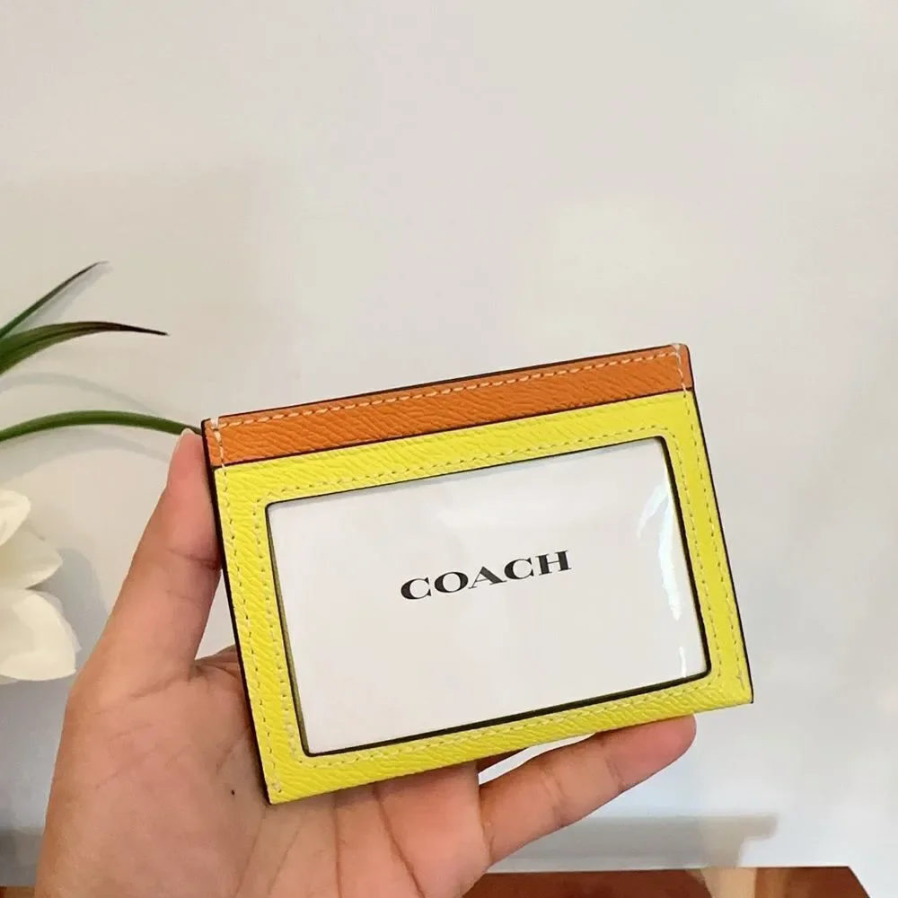 NWT‎ Coach Slim Id Card Case In Colorblock